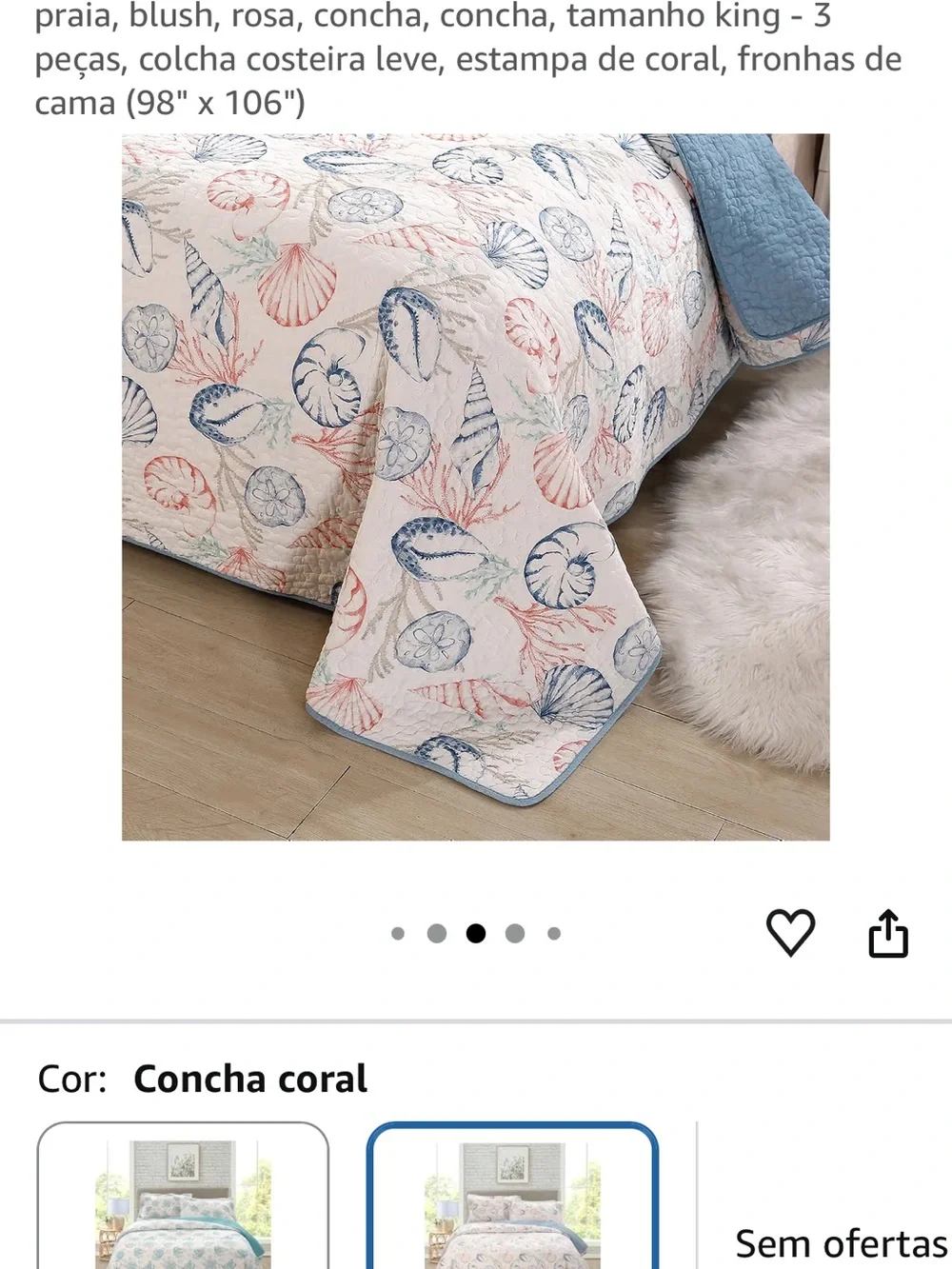 Coastal Shell Print Quilt Set in Blue and Pink - Abrand